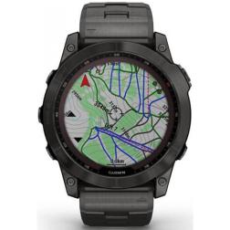 Garmin Fenix 7x Sapphire Solar Carbon Gray DLC Titanium / Carbon Grey DLC Vented Titanium Band