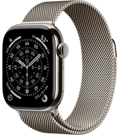 Apple Watch Series 11 42mm Natural Titanium Case with Milanese Loop Natural Apple Watch Series 11 42mm Natural Titanium Case with Milanese Loop Natural