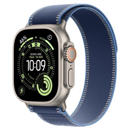 Apple Watch Ultra 3 (2025) 49mm Natural Titanium Case with Blue/Bright Blue Trail Loop