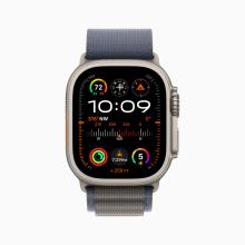 Apple Watch Ultra 2 (2024) 49mm Natural Titanium Case with Black Ocean Band