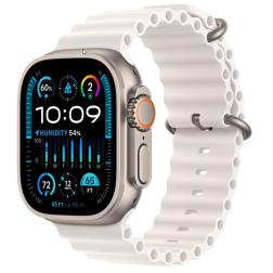 Apple Watch Ultra 2, 49мм, корпус из титана, ремешок Ocean белого цвета