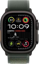 Apple Watch Ultra 2 (2024) 49mm Black Titanium Case with Green Trail Loop (S/M)