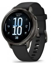 Умные часы Garmin Venu 4 41mm Slate with Black Silicone Band (010-03013-02)