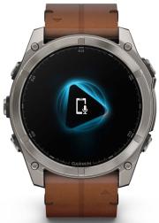 Умные часы Garmin Fenix 8 51 мм AMOLED Sapphire Titanium, with chestnut leather band plus graphite silicone band (010-02905-40)