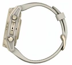 Часы Garmin Fenix 8 43mm Amoled Sapphire Soft Gold, Fog Gray / Dark Sandstone Silicone Band (010-02903-10)