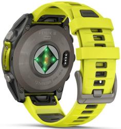 Умные часы Garmin Fenix 8 47mm Solar, Sapphire, титановый серый с желтым ремешком (010-02906-21)